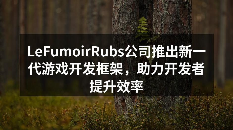 LeFumoirRubs公司推出新一代游戏开发框架,助力开发者提升效率