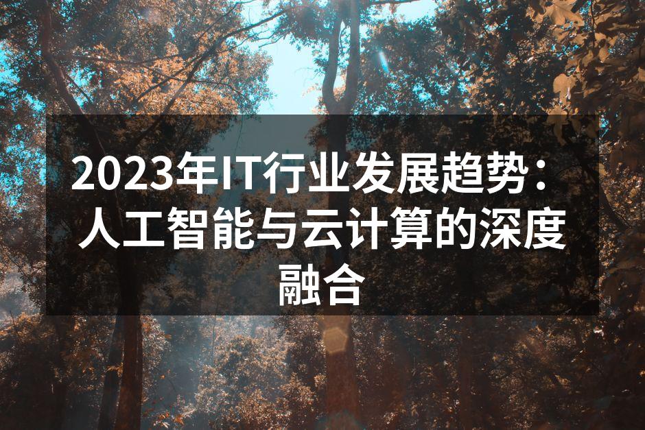 2023年IT行业发展趋势:人工智能与云计算的深度融合
